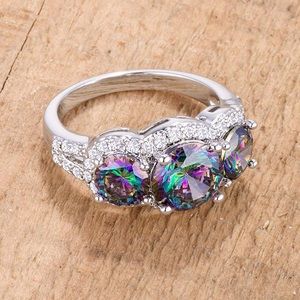 4 ct 925 Sterling Silver Clear CZ Engagement Ring